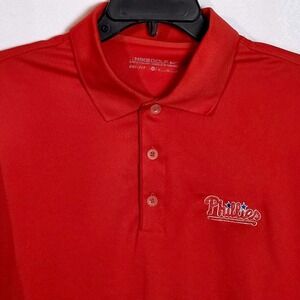 Nike Golf Dri-FIT Philadelphia Phillies Scotland Run Red Polo Shirt Mens‎ XL MLB